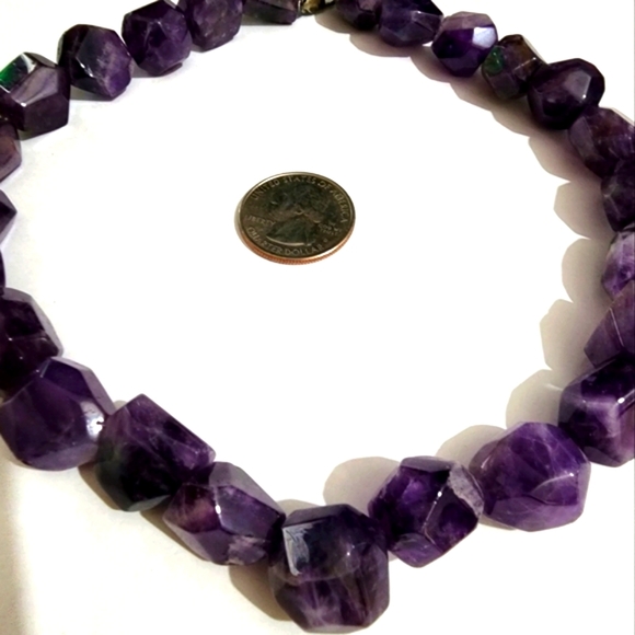 Amethyst Chunky Faceted Nugget Choker - Picture 5 of 7